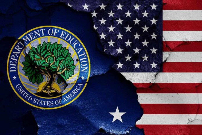 1101488159 featured image Department of Education emblem over American flag.