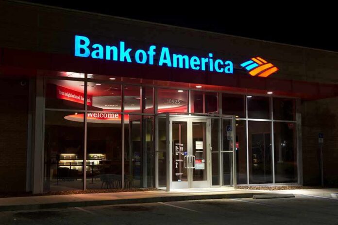 135927491 featured image Bank of America storefront at night.