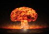 Mushroom cloud from a massive fiery explosion
