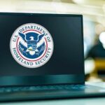 Laptop displaying U.S. Department of Homeland Security logo
