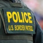 Police U.S. Border Patrol uniform close up