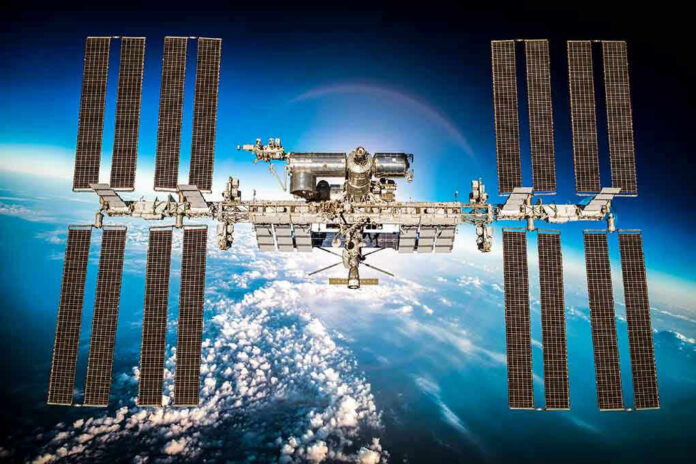 International Space Station orbiting above Earth