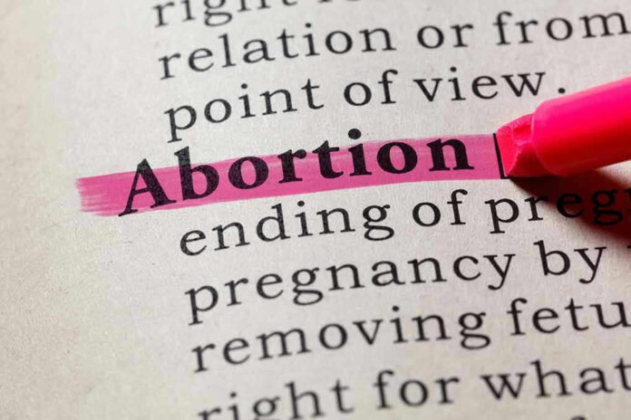 Abortion highlighted in a dictionary with a pink marker