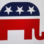 Logo of the Republican Party featuring an elephant and stars