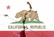Democrat Dominance CRUMBLING in Shocking California Battle Cracked California Republic flag on a wall.