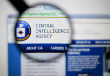Magnifying glass over Central Intelligence Agency webpage.