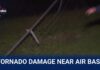 Tornado mangles fence near Vance Air Force Base