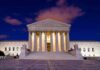 Birthright Battle: Can Trump Redefine Citizenship? The Supreme Court building illuminated at night with a clear sky