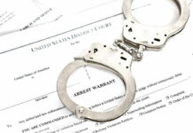 Ivanka Trump Assassination Plot Uncovered Handcuffs on top of an arrest warrant document.