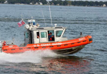 Drug Boat Strikes: 200 Dead Coast Guard boat speeding on the water.