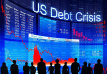 Wallet Squeeze Worsens — What’s Next? People looking at financial charts displaying US debt crisis.