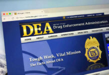 Jawboning Bombshell Hits Fifth Circuit DEA website homepage with gold badge and text