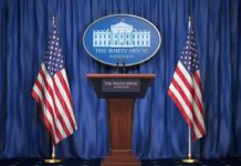 14 Trump Triumphs You May Have Missed White House press podium with microphones and two American flags