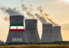 nuclear power plant cooling towers in Iran at sunset