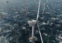 Trump Pays To Scrap Wind Farms Offshore wind turbines in rough sea from aerial view