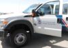 border patrol pickup truck with open door