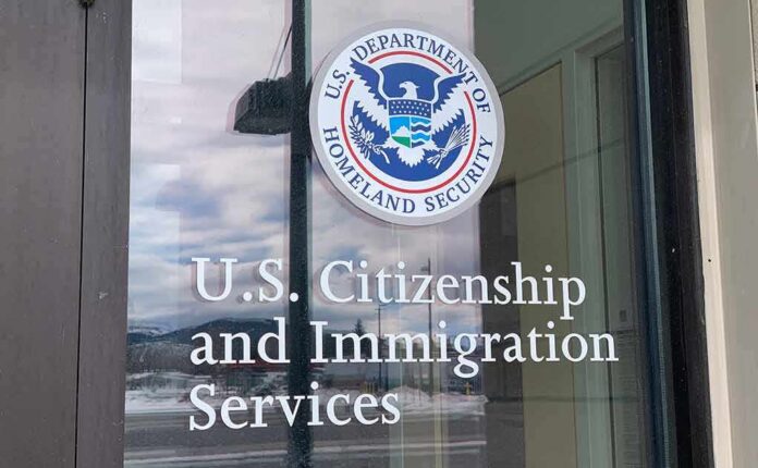 Door with U.S. government seal and office lettering