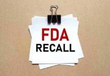 FDA Recall – Are These in Your Freezer? Binder clip holding stacked papers labeled FDA recall