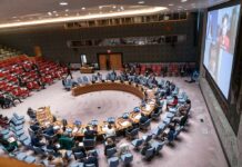 UN Week Shock: Melania’s Power Coalition Delegates seated around a circular conference table in a large chamber