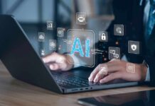 Bill Gates Warns: Biothreats, Fraud, Meltdowns Hands typing on laptop with AI and tech icons overlay