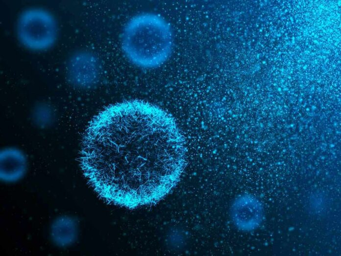 shutterstock_724091662 Glowing blue microscopic cell