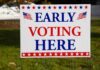Naked Arrest Sparks DHS – Campaign Standoff Early voting sign on a lawn