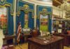 Prayer Drama Erupts Inside Oval Office Oval Office-style desk and decor in a museum display