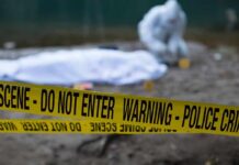 Graphic Kill Alleged – Headlines Dodge It Crime scene with police tape and forensic investigator