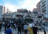 Shocking Blast Levels House – Kids Among Dead Rescue workers and civilians on collapsed building after earthquake