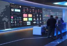 Bureaucratic Blunder Risks Troops’ Identities cybersecurity operations room with large data dashboards and people discussing