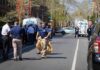 Hate Crime Fears Grip Fifth Avenue Police officers and investigators at a blocked city street scene